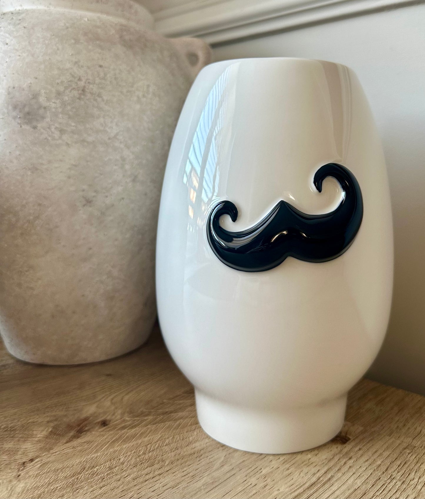 Quirky Moustache Ceramic Vase