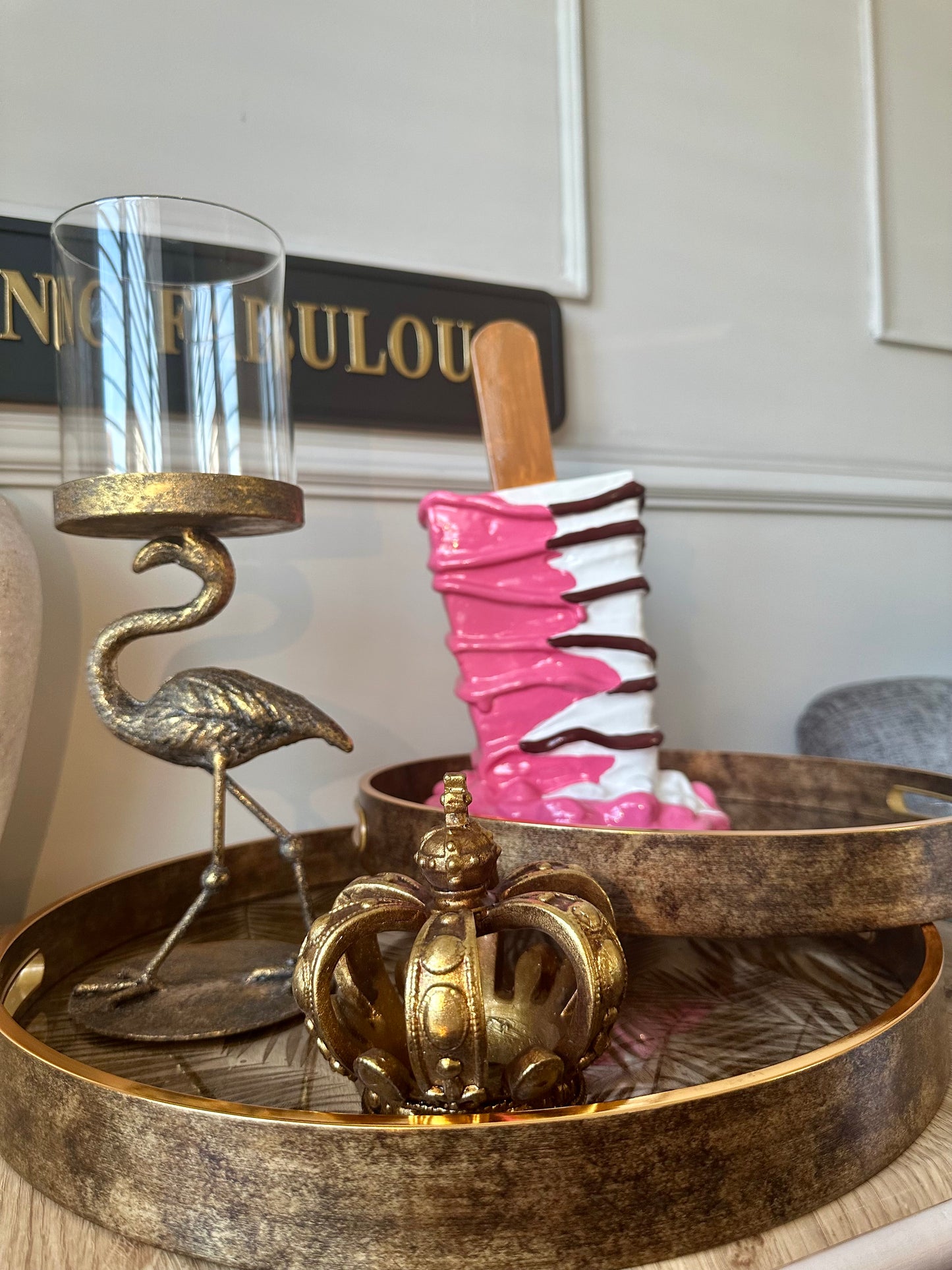 Set of 2 Gold Leaf Trays