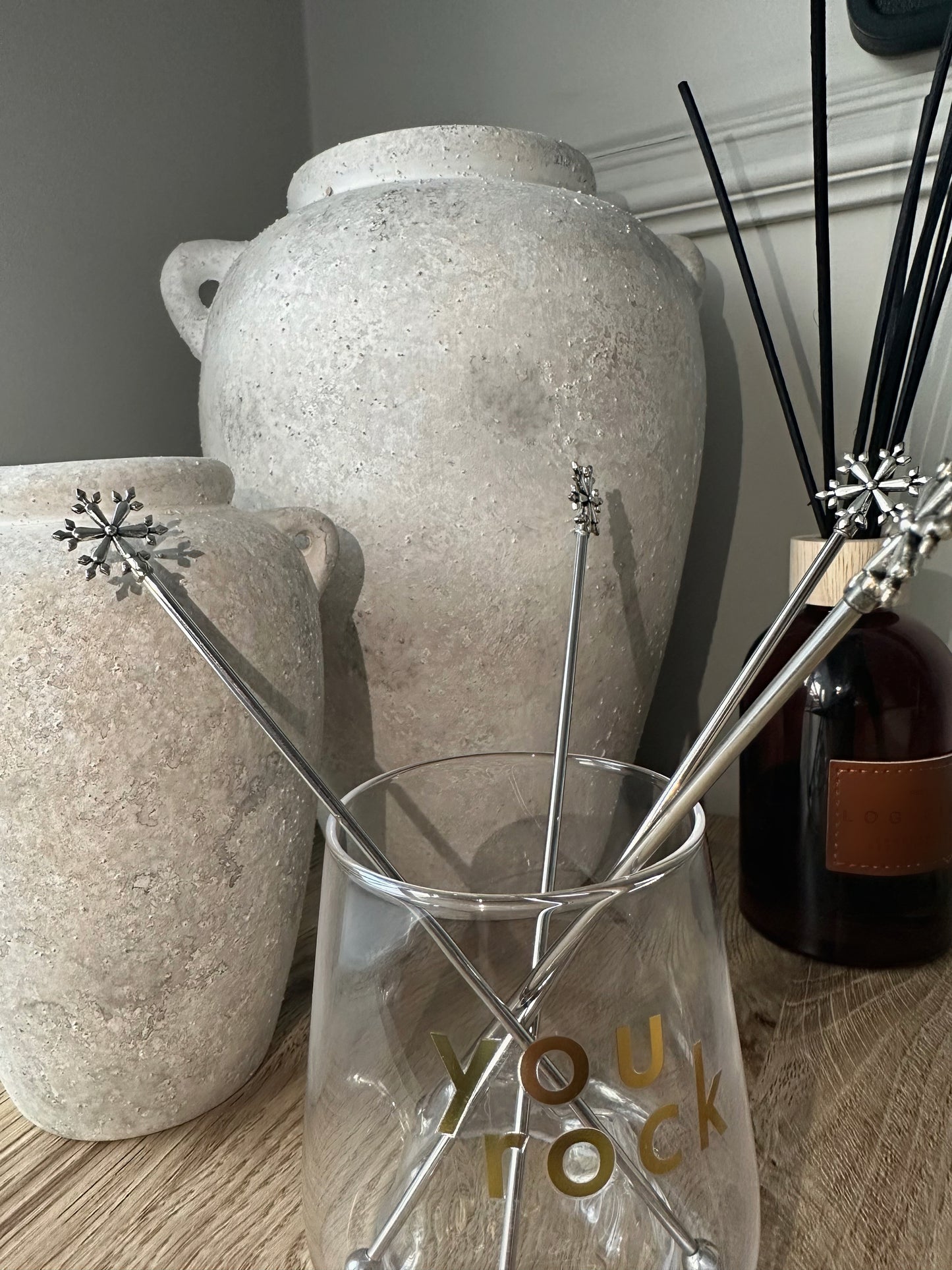 Snowflake drinks stirrers