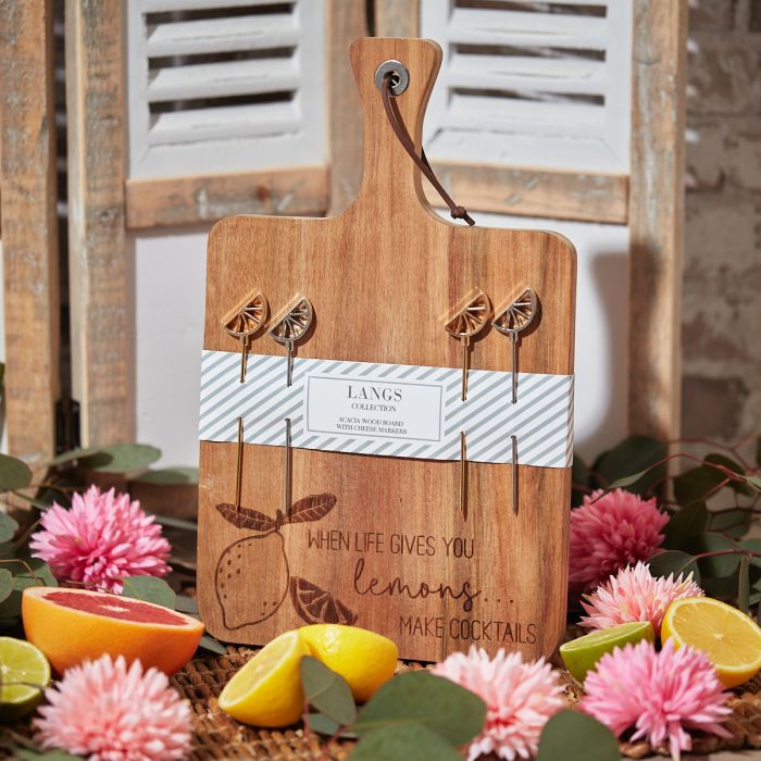 Lemon Chopping Board with Pick