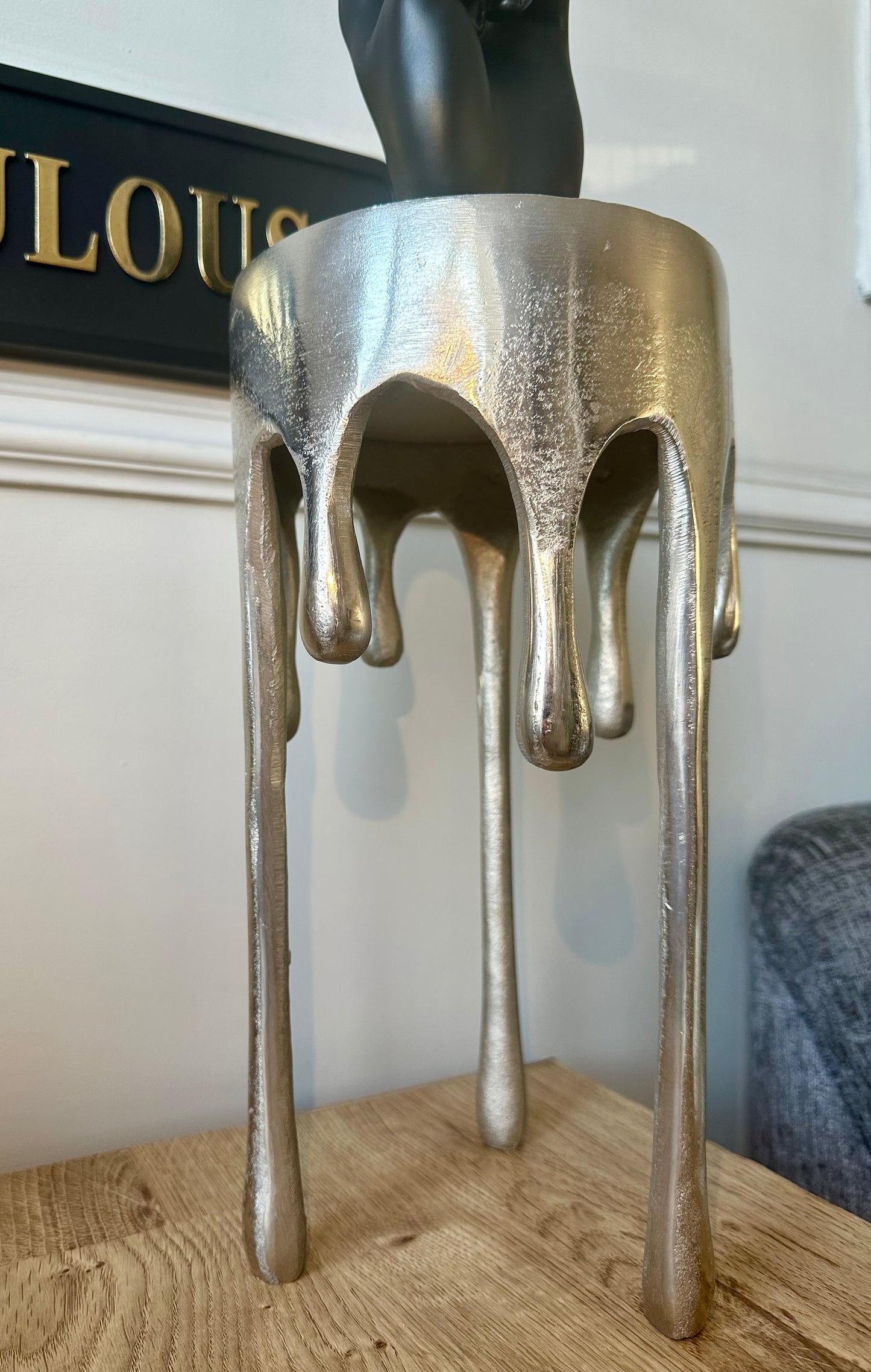 Nickel Drip Candle Holder