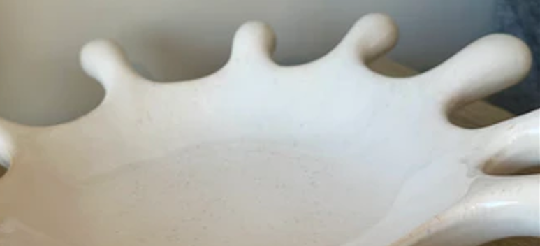 White Ceramic Splash Bowl
