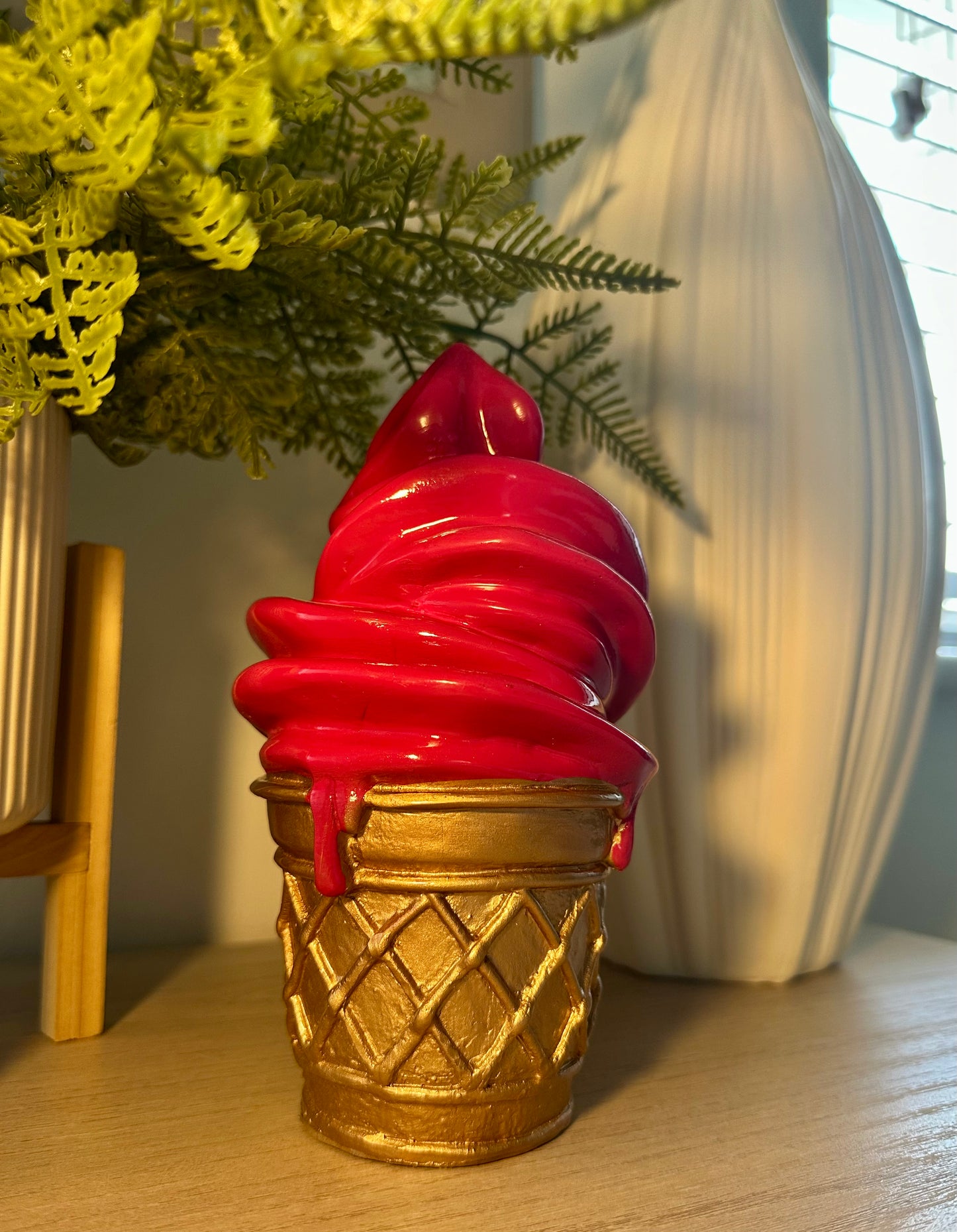 Hot pink ice cream