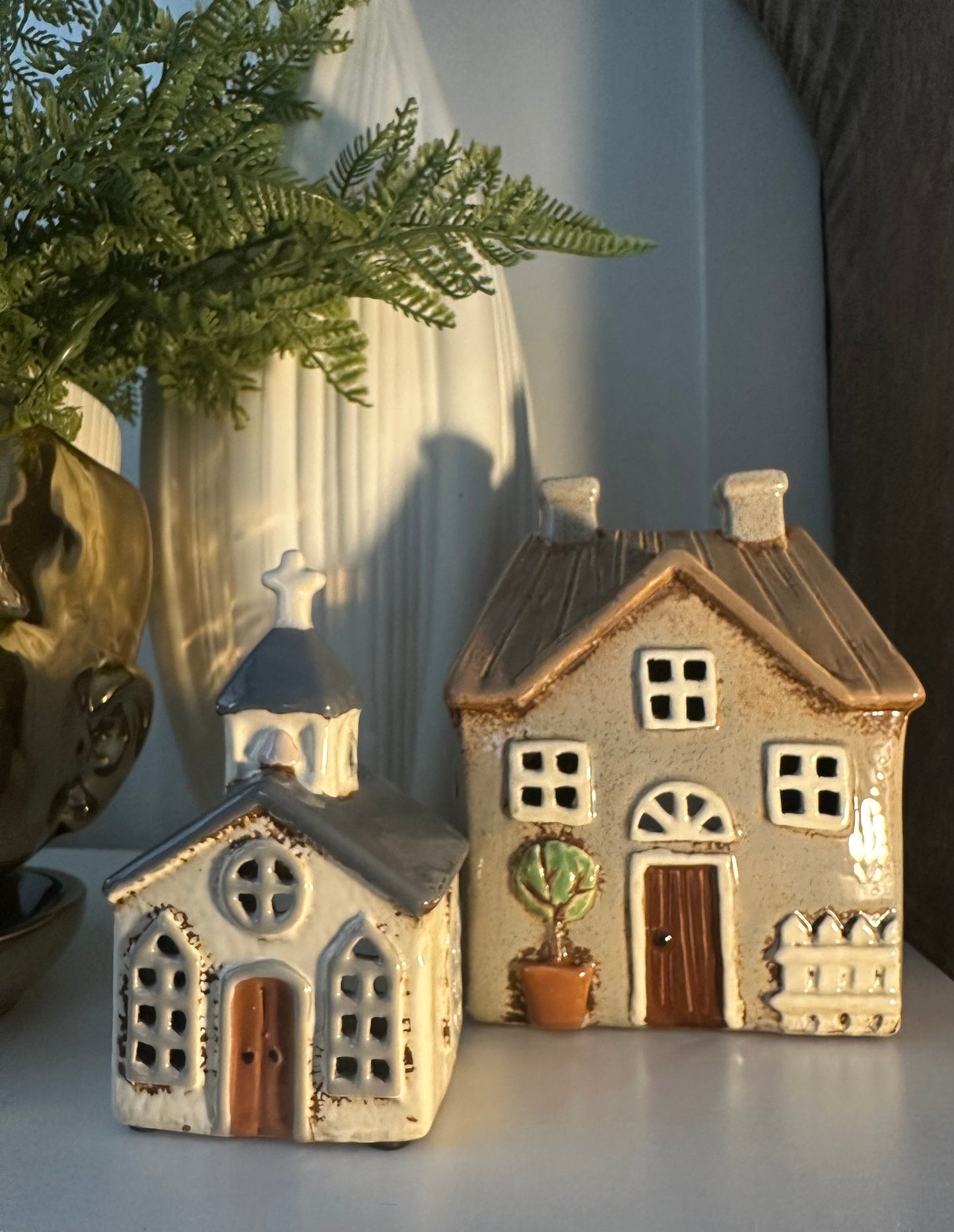 Grey Picket Fence Tealight House