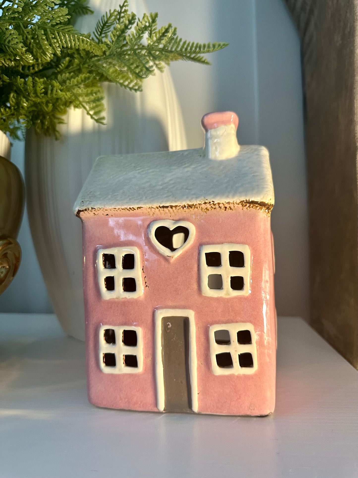 Pink Heart Tealight House