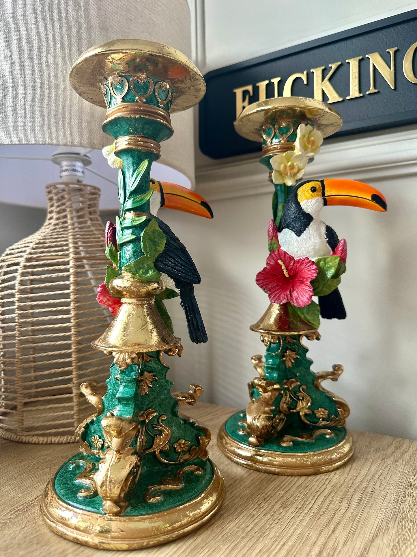 Toucan Pair Candle Holders
