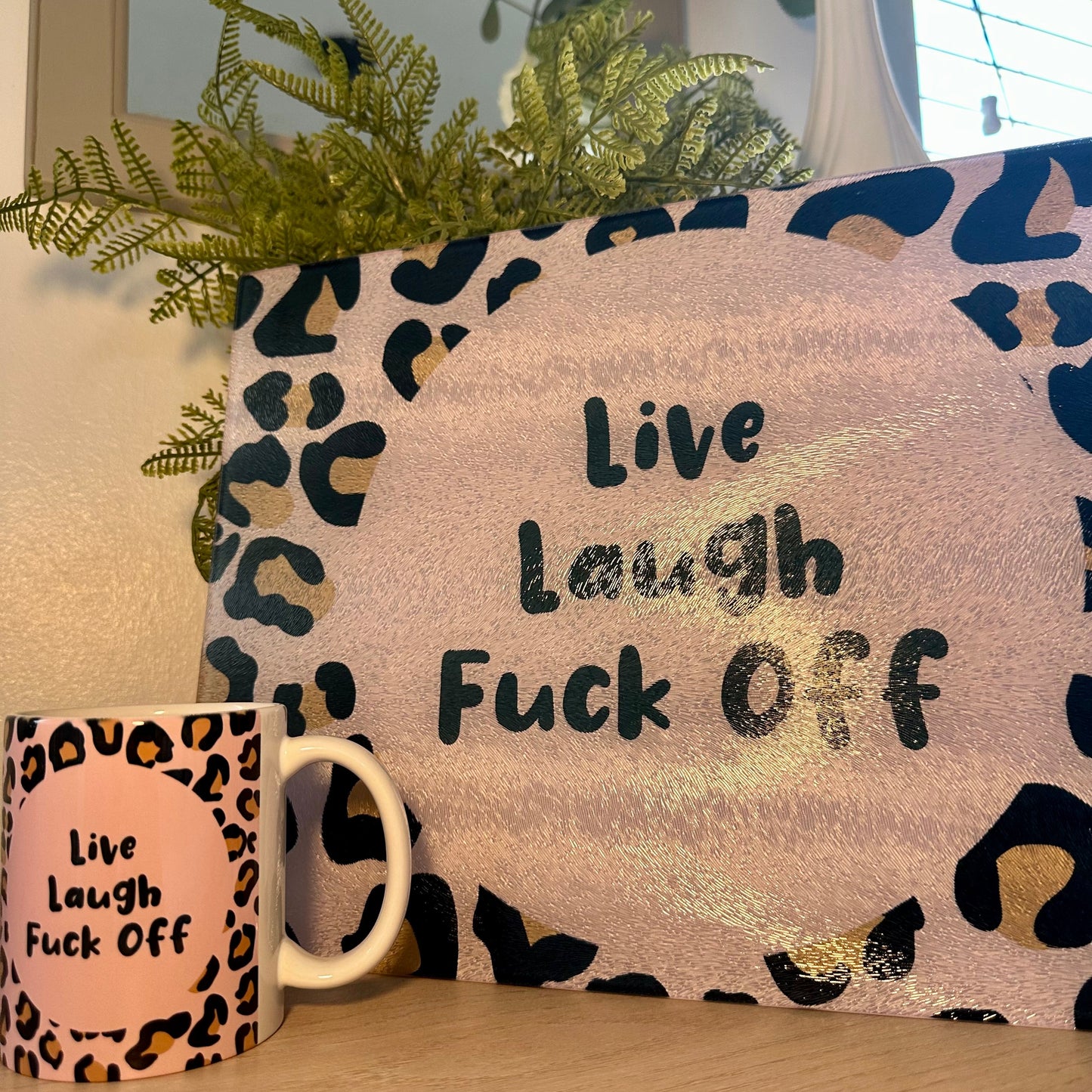 Live Laugh Glass Board
