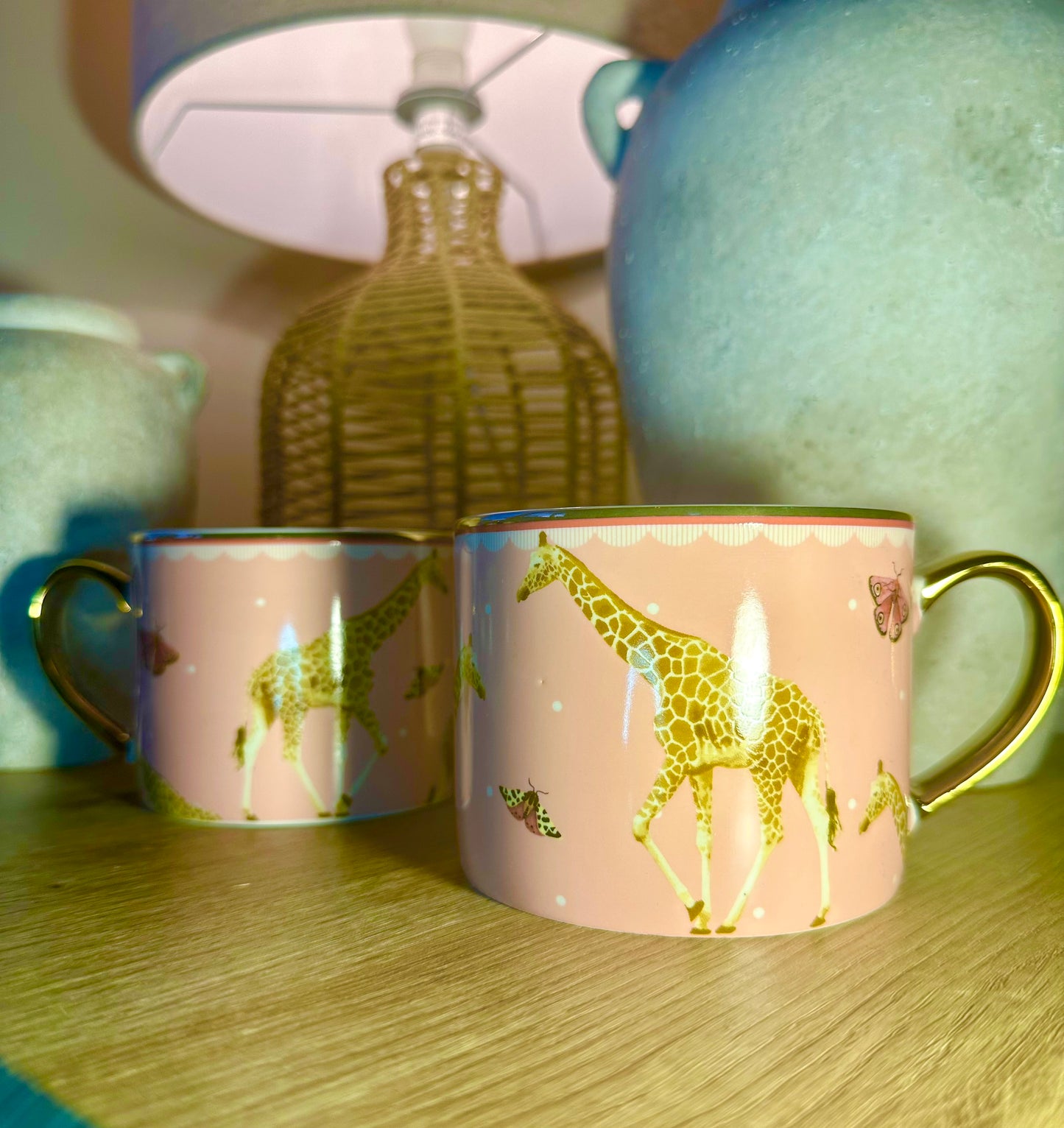Pink Giraffe Mug Set