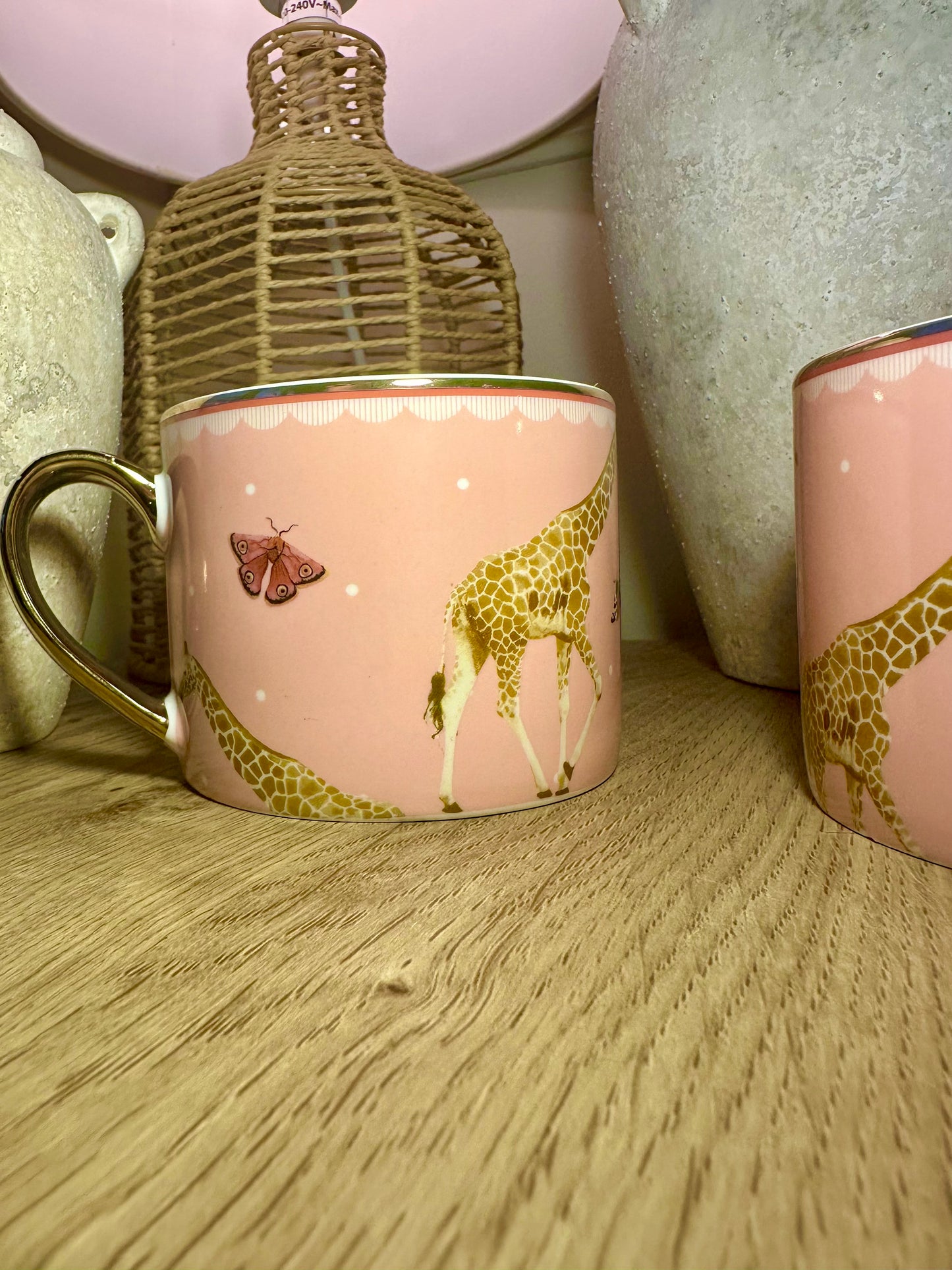 Pink Giraffe Mug Set