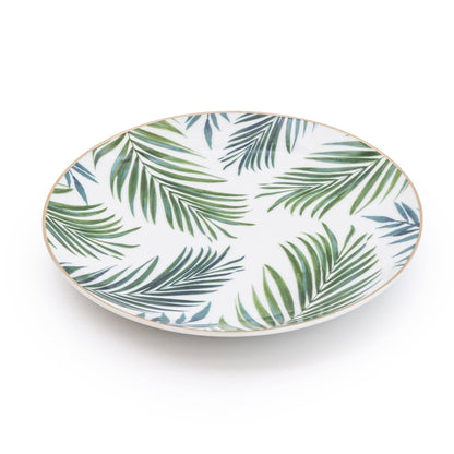 Set of 4 Emerald Eden Decal Side Plate with Gold Rim