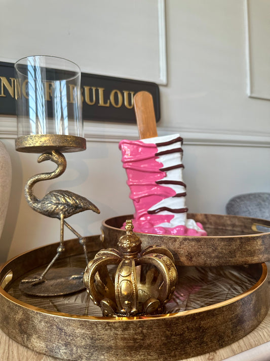 Set of 2 Gold Leaf Trays