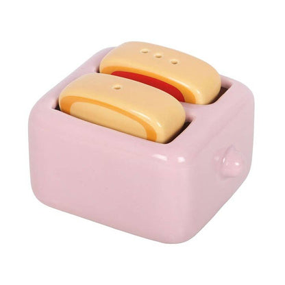 Toast Salt and Pepper Shakers in Toaster Holder