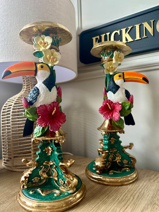 Toucan Pair Candle Holders