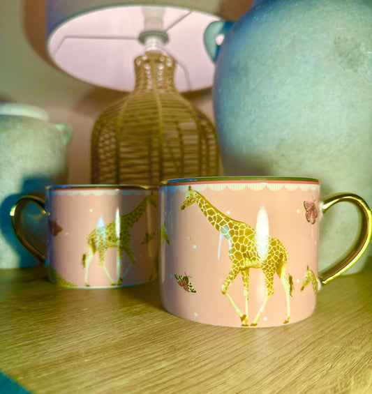 Pink Giraffe Mug Set