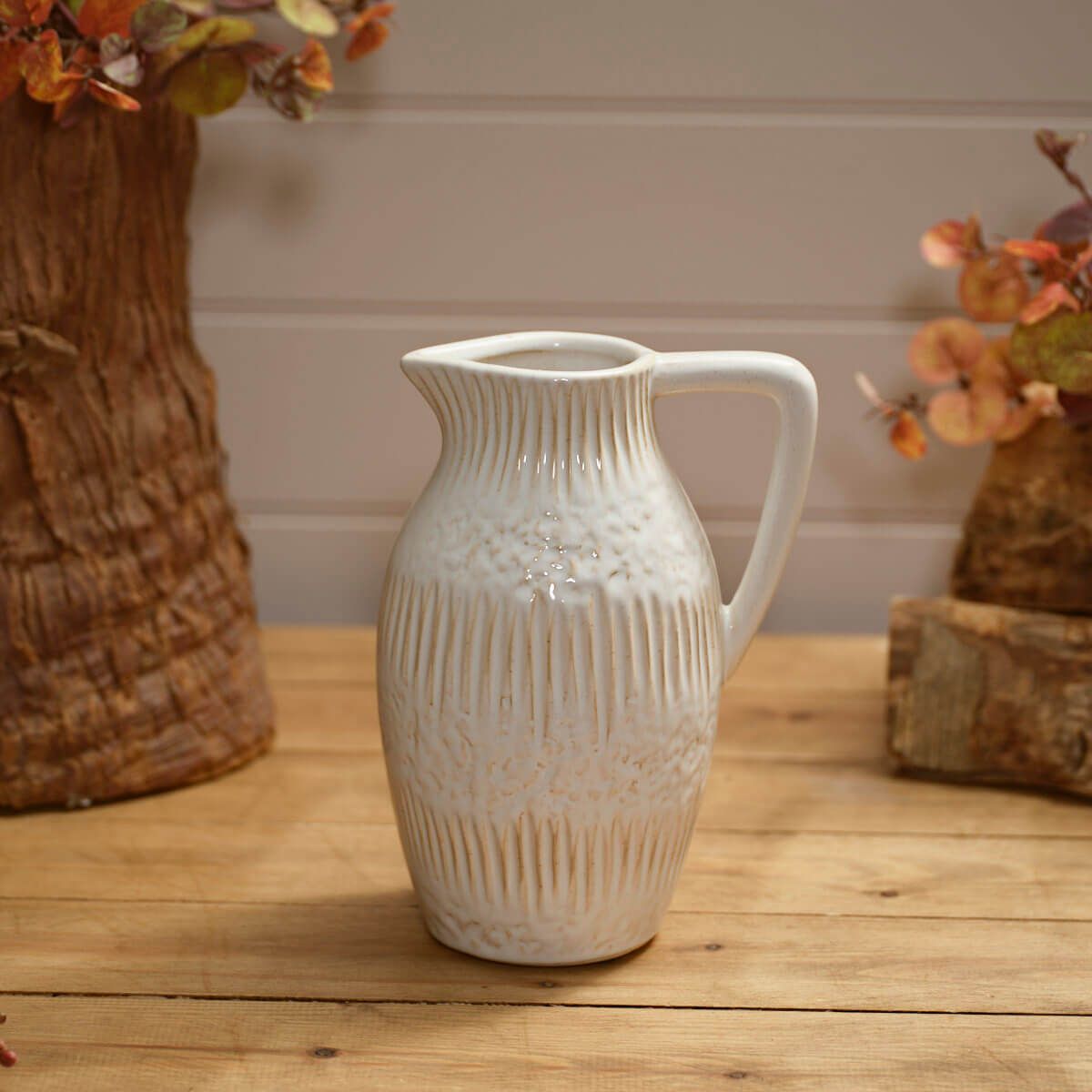White Embossed Jug