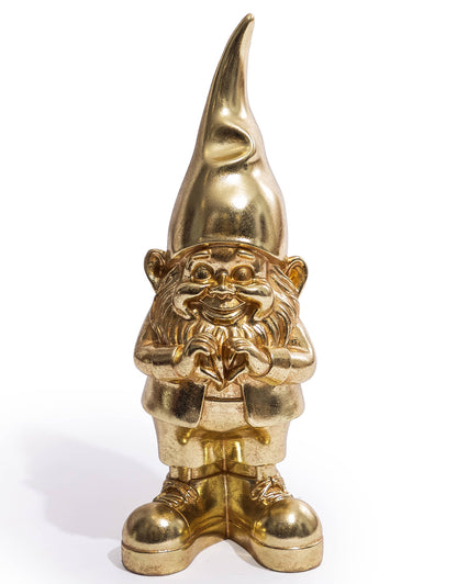 Gold "Heart Hands" Gnome Figure