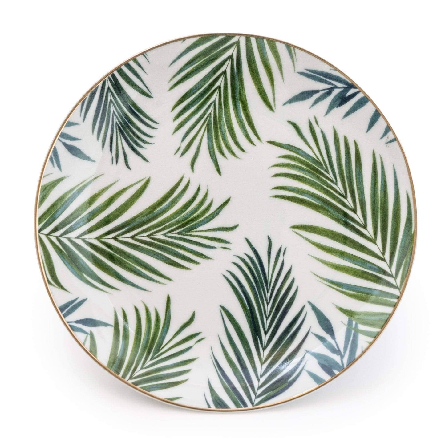 Set of 4 Emerald Eden Decal Side Plate with Gold Rim