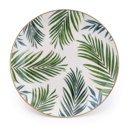 Set of 4 Emerald Eden Decal Side Plate with Gold Rim