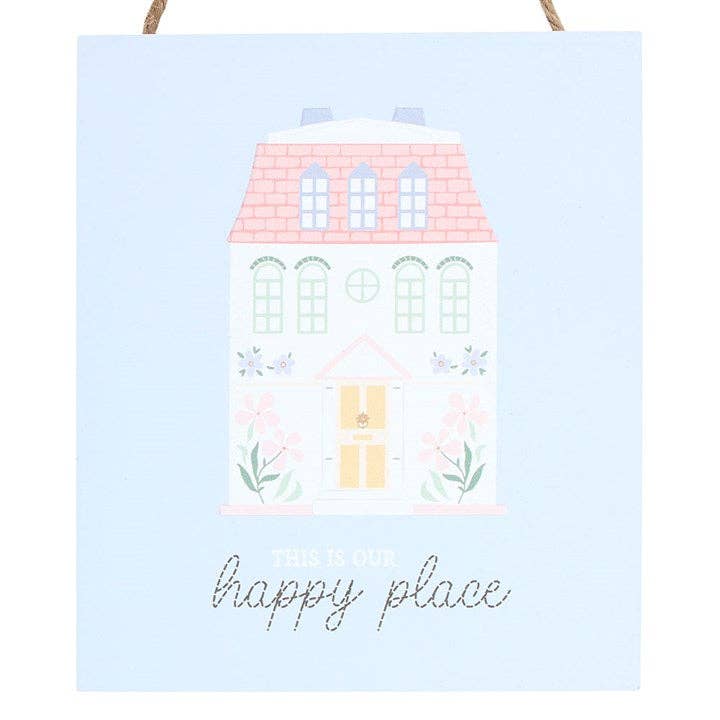This Is Our Happy Place Pastel House Hanging Sign