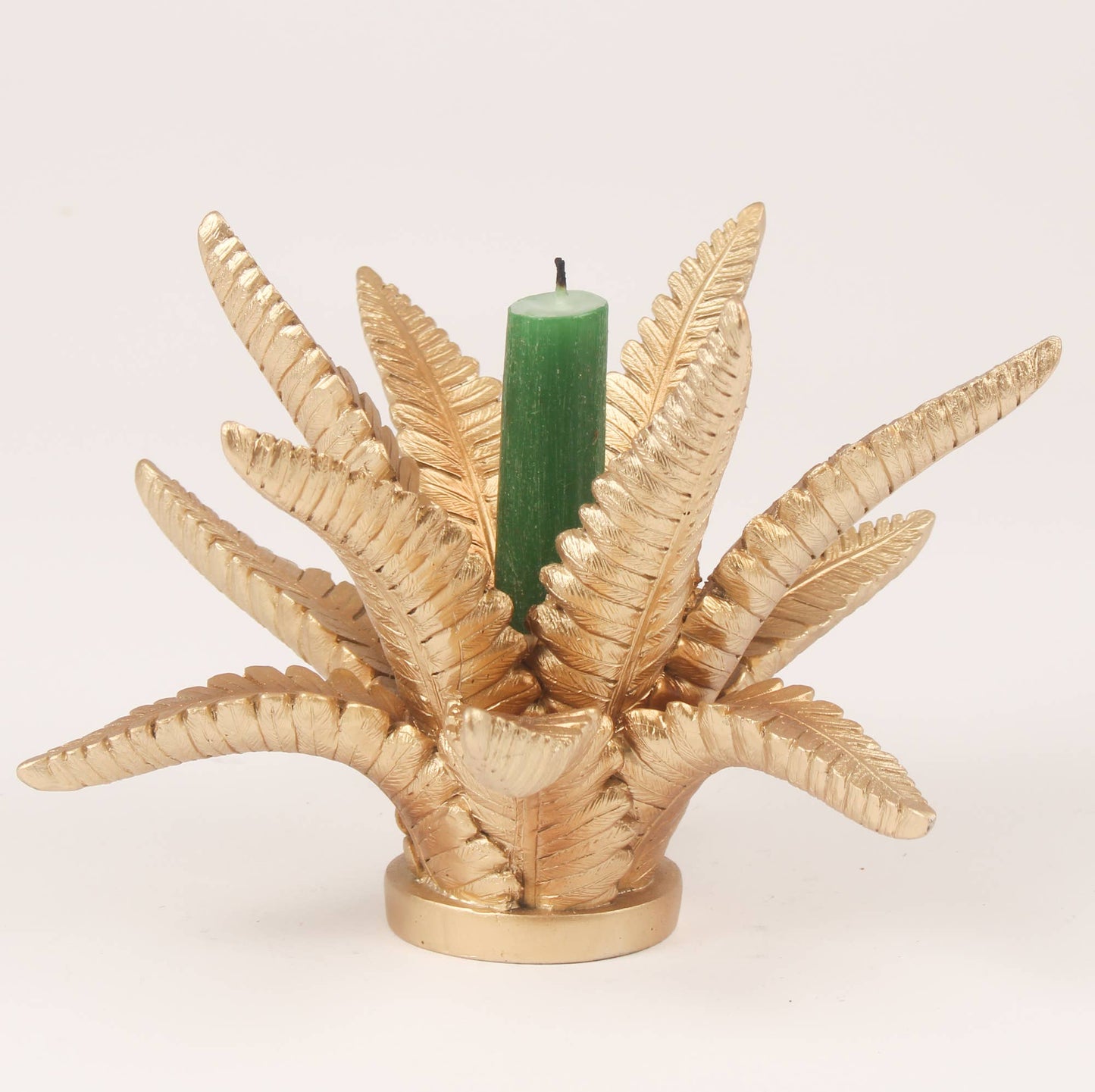 Gold Fern Candle Holder